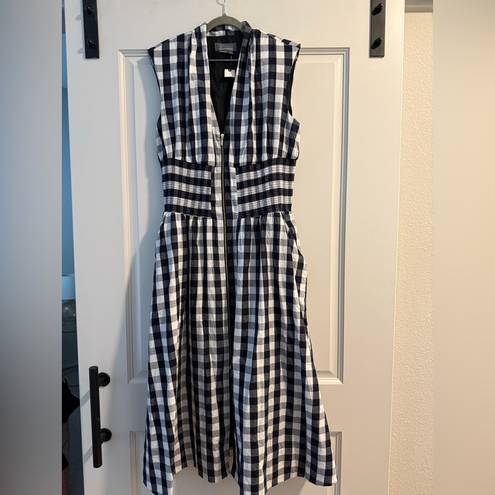 By Anthropologie The Tommie Zip Front Midi Dress Size L - Picture 3 of 6